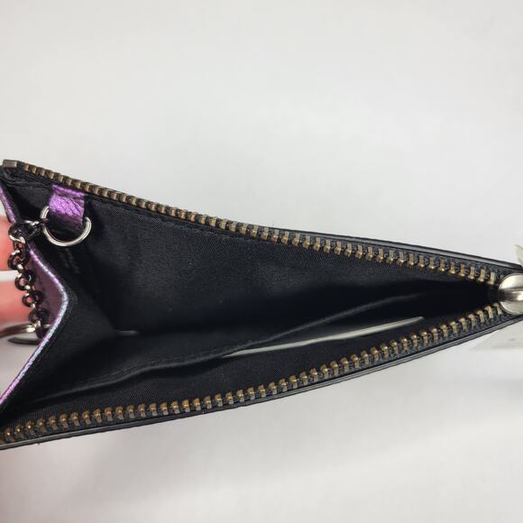 NEW Coach Zip Key Pouch in Hologram Leather Iridescent Small Wallet - Picture 7 of 7